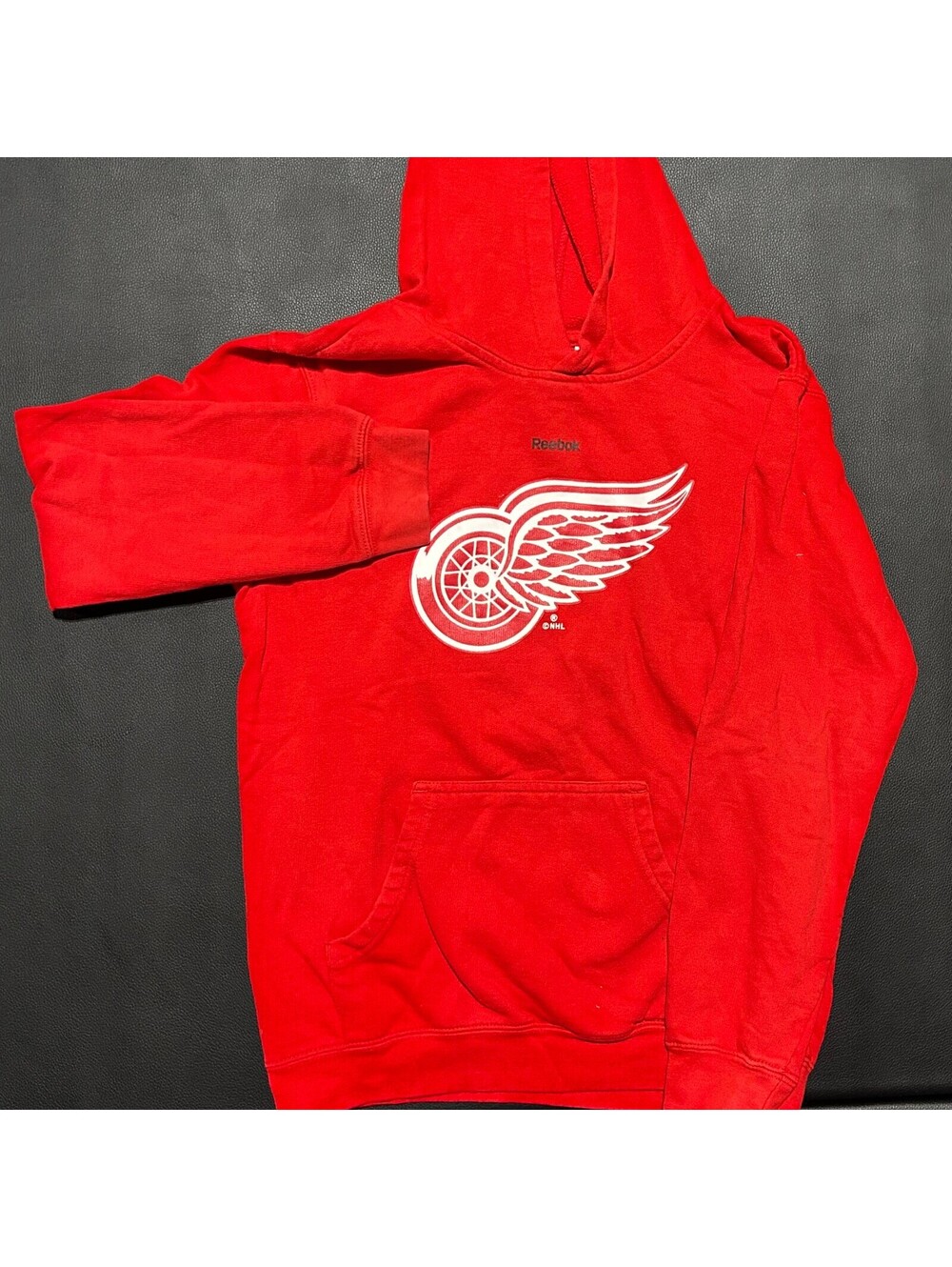 Reebok Detroit Red Wings Red Hoodie Kids Large